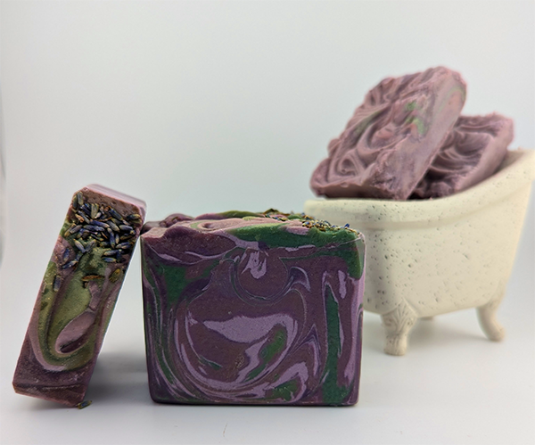 Lavender Soap Display with Bathtub